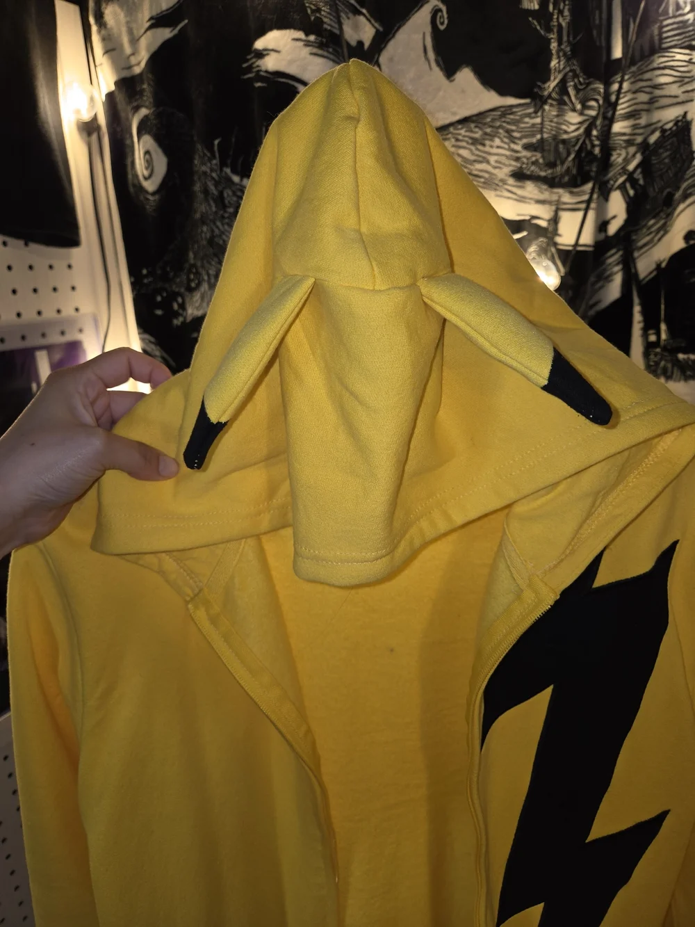Kids Pikachu Yellow Lightning Zip-Up Hoodie Jacket